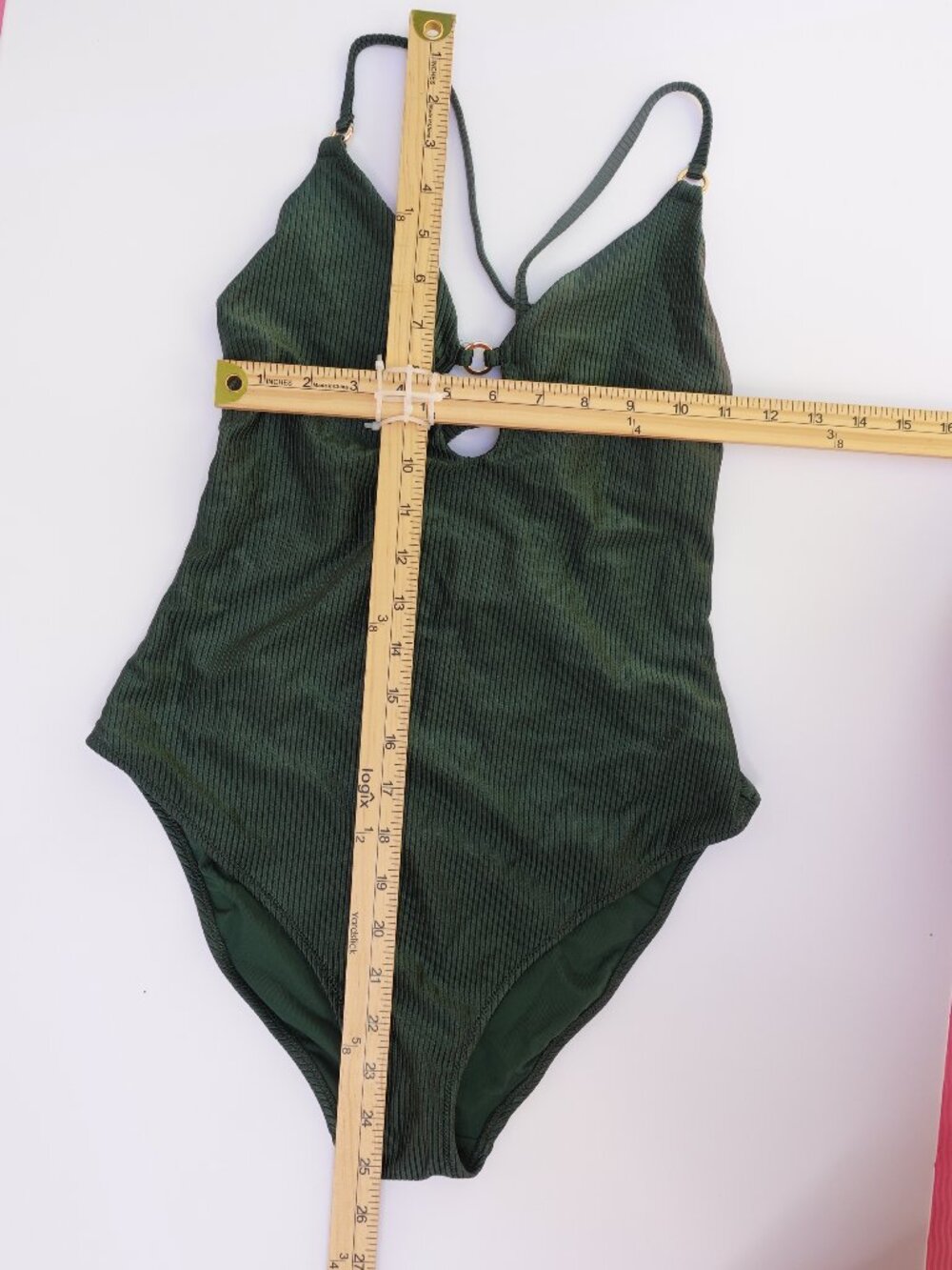 Women's Aerie Shine Rib Full Coverage One Piece Swimsuit NWT Deep V neck summer - Picture 3 of 9